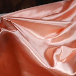Peach Bridal Satin Fabric: Silky Polyester, 58/60&quot; Wide, By The Yard