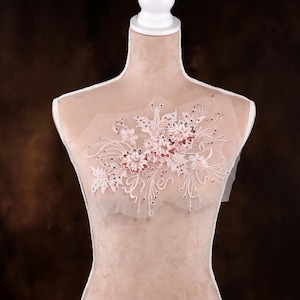 Blush Pink 3d Flower Applique for Lyrical Dance, Ballet, Illusion Gowns, Costumes GLT2563Abpnk