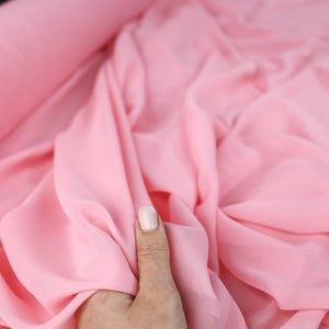 Rose Pink Polyester Chiffon Fabric: Soft Matte Drape, By The Yard