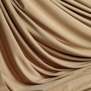 Khaki Venechia Stretch Knit Fabric: 4-Way Matte Jersey