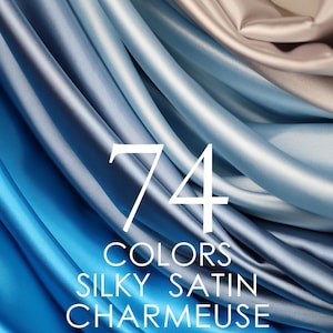 Charmeuse Satin Stoff Meterware, Seidiges Polyester zum Nähen von Braut, Abschlussball und Kostümen