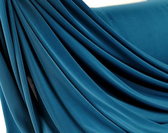 Teal Blue Venechia Knit Fabric: 4-Way Stretch Matte Jersey