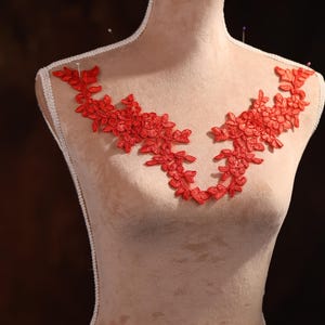 Red Applique Pair for Lyrical Dance, Ballet, Illusion Gowns, Costumes GLT2431Ared