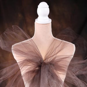 Brown Bridal Tulle Fabric: 108&quot; Extra Wide Matte Semi-Soft Polyester