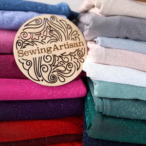 Glitzernder Spandex-Strickstoff: Schimmerndes, metallisches 4-Wege-Stretchmaterial – 18 Farben Bild 2