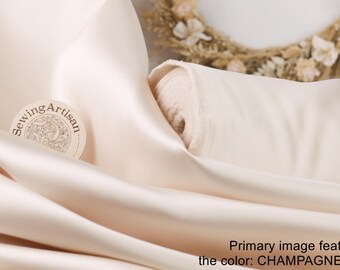 champagne fabric for dress Champagne Matte Satin ( Peau de Soie) Fabric