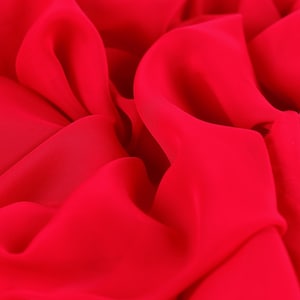 Scarlet Red Chiffon by the Yard, Matte Sheer Polyester Fabric for Dresses