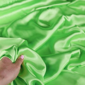 Lime Green Charmeuse Satin Fabric: Bridal, Prom & Costume - By The Yard