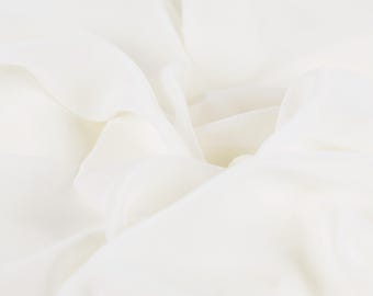 Ivory Sheer Chiffon Fabric by the Yard, Matte Polyester for Dresses & Draping