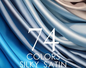 Charmeuse Satin Stoff Meterware, Seidiges Polyester zum Nähen von Braut, Abschlussball und Kostümen