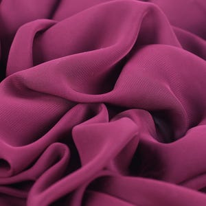 Burgundy Sheer Chiffon Fabric by the Yard, Matte Polyester Drape for Dresses & Styling