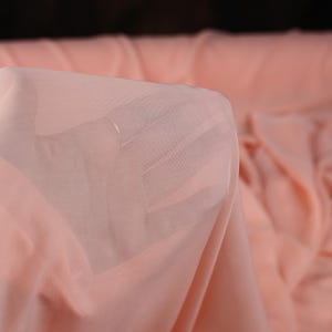 Peach Polyester Chiffon Fabric: Soft Matte Drape, Bridal & Decor - By The Yard