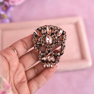 Gold Rhinestone Skull Applique: DIY Costume Patch (2.6x2 Inches)