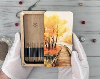 Wooden Magnetic Needle Holder: Sewing Craft Organizer