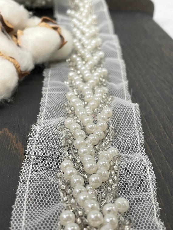 Ivory Chevron Beaded Headband Ivory Chevron Beaded Headband