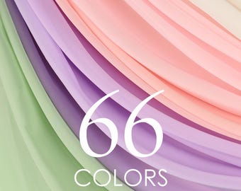 66 Colors Soft Matte Chiffon Fabric by the Yard – Hi-Multi Polyester Chiffon for Bridal Dresses, Robes, Decor