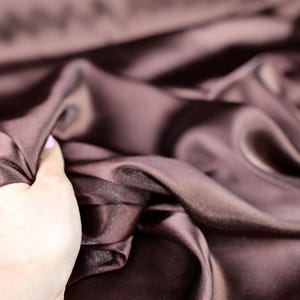 Brown Charmeuse Satin Fabric by Yard: Bridal, Prom & Event Decor