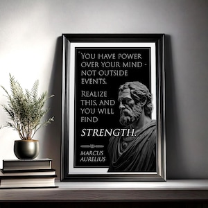 Marcus Aurelius Stoic Quote Poster Marcus Aurelius Print Stoic Wall Art Inspirational Quotes Roman Empire Philosophy Motivational Home Decor