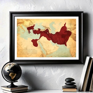 Alexander het Grote Rijk kaart afdrukken vintage kaart voor kantoor historische muur kunst voor interieur antieke kaart oude Griekenland afdrukbare poster