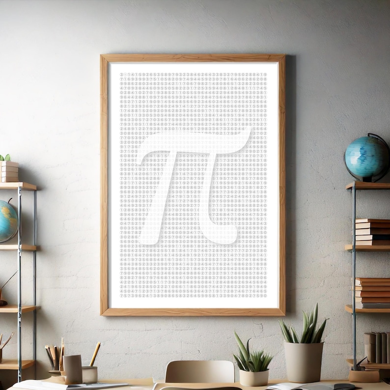 Pi Number Collage Pi Poster Pi Art Print Pi Number Pi Day Pi Digits of Pi Gift for ...