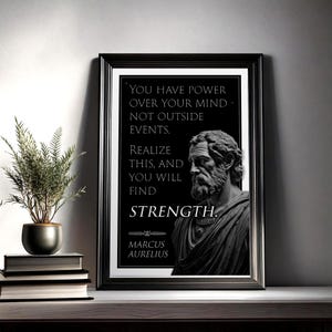 Marcus Aurelius Stoic Quote Poster Marcus Aurelius Print Stoic Wall Art Inspirational Quote Roman Empire Philosophy Motivation Digital Print
