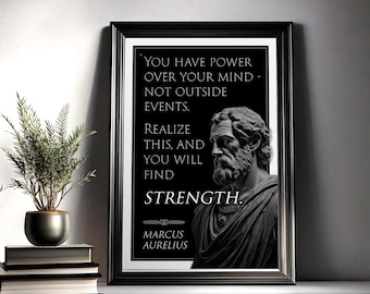 Marcus Aurelius Stoic Quote Poster Marcus Aurelius Print Stoic Wall Art Inspirational Quote Roman Empire Philosophy Motivation Digital Print