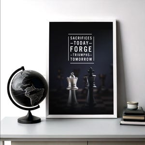Motivational Chess Poster Chess Player Gift Wall Art Print Inspirational Quote Home Office Wall Hanging Gift for Chess Lover Digital Print