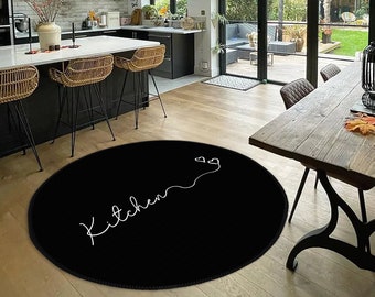 Tapis rond de cuisine, Tapis de cuisine antidérapant, Tapis de cuisine lavable, Tapis de cuisine moderne, Tapis de décoration intérieure, Décoration de cuisine, Meilleur tapis de cuisine