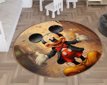 Mickey Mouse Rug, Cartoon Theme Rug, Mickey Mouse Custom Name Rug, Kids room Rug,Birthday Gift,Carpet for Childs Room,Cute Mickey Mouse Rug