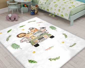 Safari Rug For Kids Room, Safari Kids Room Decor, Rugs For Kids, Boys Room Carpet, Jungle Kids Room Rug, Zoo Kids Room Decor, Safari Animals