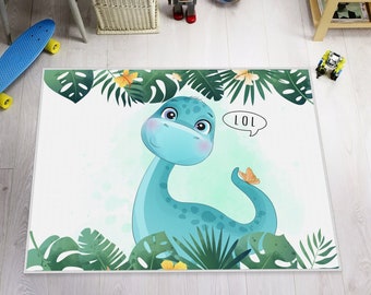 Tapis Dinosaur World, Tapis pour chambre d'enfants, Tapis Land Of Dinosaur, Tapis de jeu Jurassic, Tapis rampant Trex, Tapis de salle de jeux, Tapis doux pour bébé