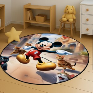 Mickey Mouse Desing Carpet, Mickey Mouse Desing Kids Rug, Kids Room Rug, Birthday Gift, Cute Mickey Mouse Theme Rug, Soft Non-Slip Play Mat