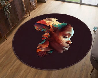 African Art Rug, Modern Art Rug, Africa Rug, Living Room Rug, Home Decor Rug, Decorative Africa Rug, Gift, African Woman Carpets, Ethnic Rug