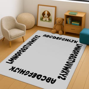 Alphabet Teppich, Abc Kindergarten Teppich, ABC Desing Kinderteppich, Alphabet Kinderzimmer Teppich, Babyteppich, Abc Kinder Lernteppich, Abc Spielzimmer Matten