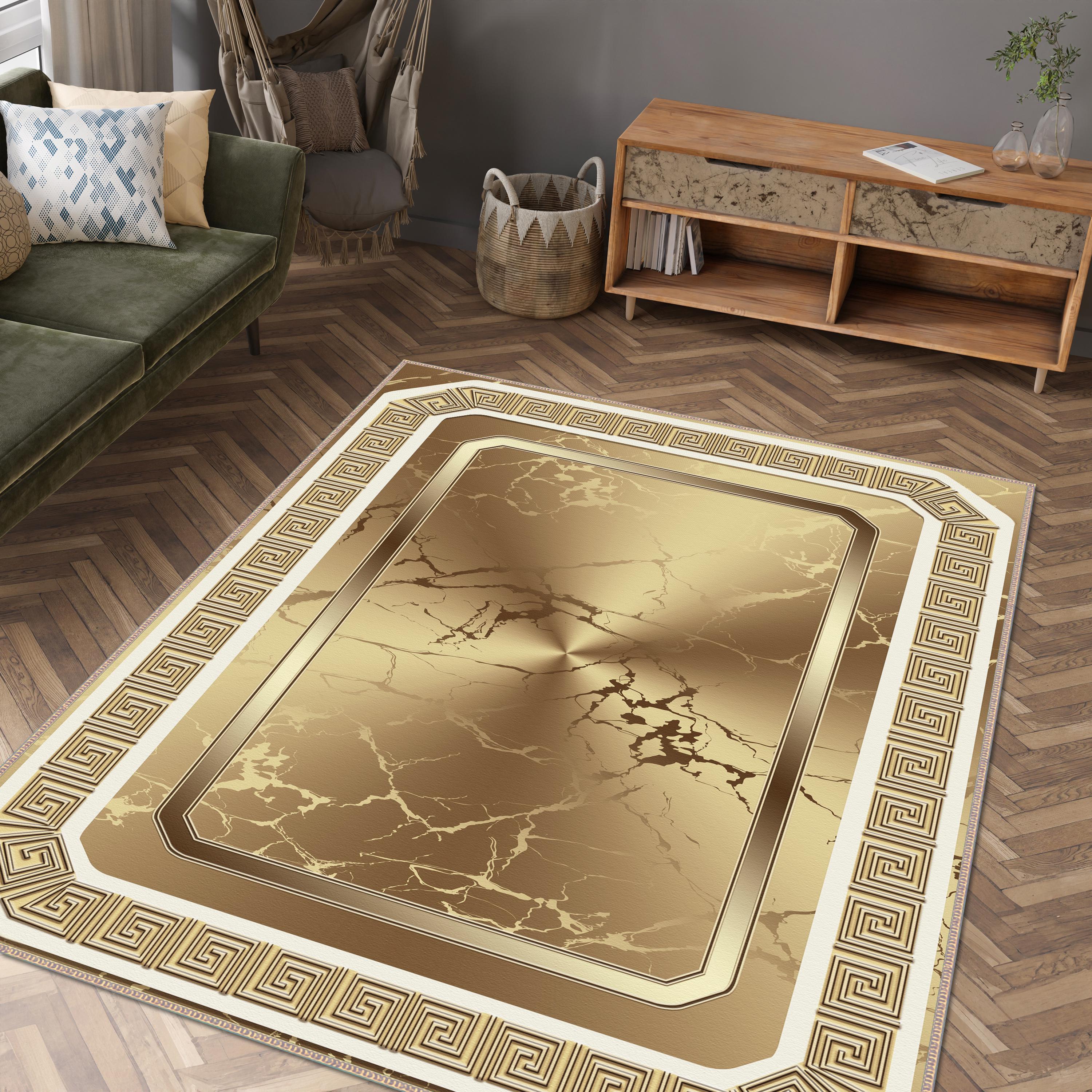 Gold Rug, Modern Gold Rug, Gold Area Rug, Gold Carpet, Marble Pattern ...