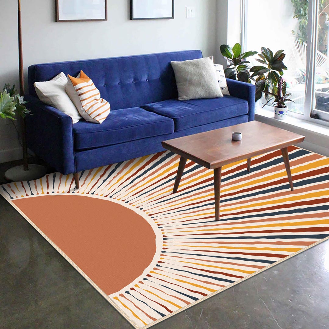 Sunshine Rug Sunny Desing Carpet, Minimalist Abstract Sun Rug, Sunrise Carpet ...