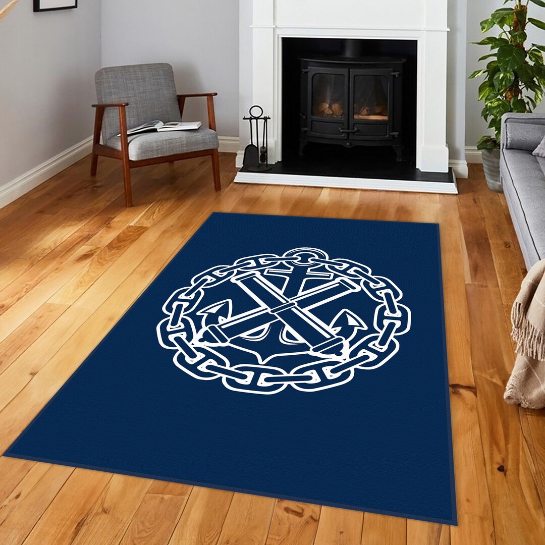 Anchor Carpet, Sailor Rug, Anchor Rug, Sailor Marina Rug, Anchor Area ...