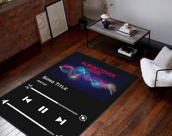Customizable Digital Music Streaming Service App With Message Notification Rug,Favorite Music Album Playing Screen Capture Printed Mat, Gift