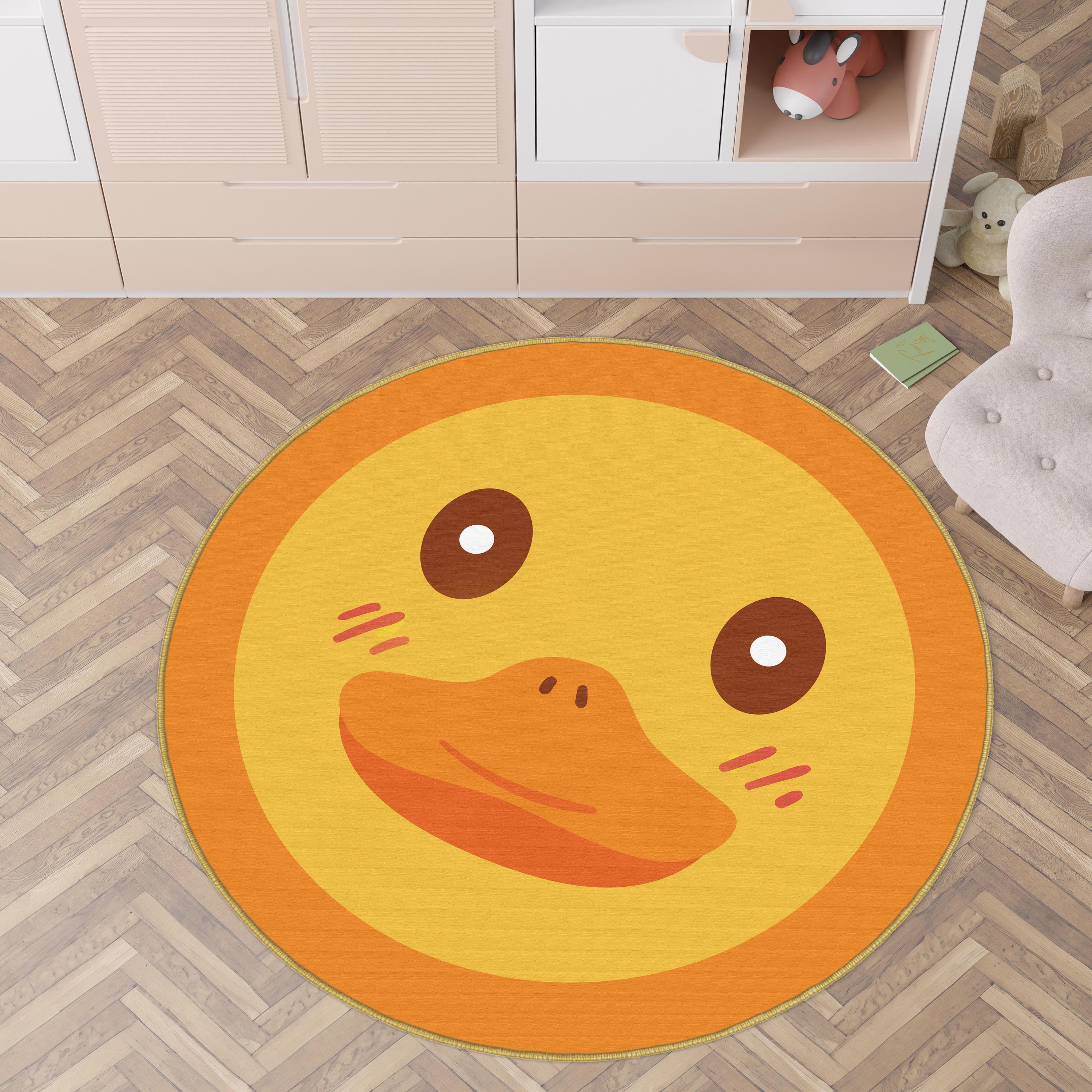 Cute Duck Pattern Kids Rug, Orange Duck Desing Kids Rug,yellow Duck Rug ...