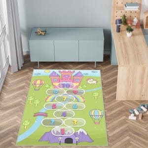 Hopscotch Spielteppich,Kinderzimmer Spiel Teppich,Pädagogische Spielmatten,Kinderzimmer Dekorationen Teppich,Kinder Zahlen Lernteppich, Hopscotch Spielmatte