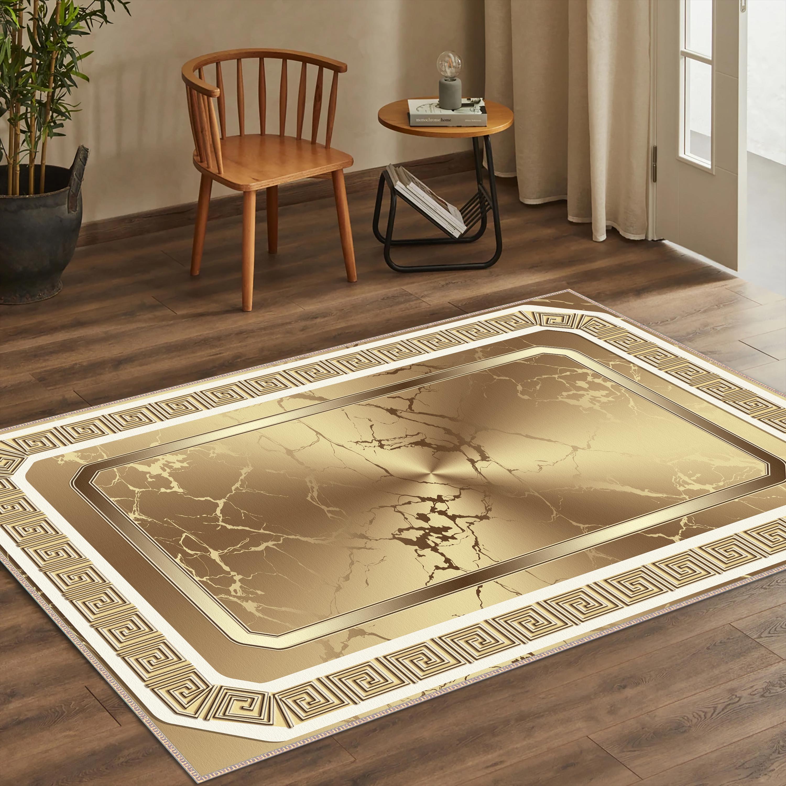 Home Rug Gold Gold Rug, Modern Gold Rug, Gold Area Rug, Gold Carpet, Marble Pattern ...
