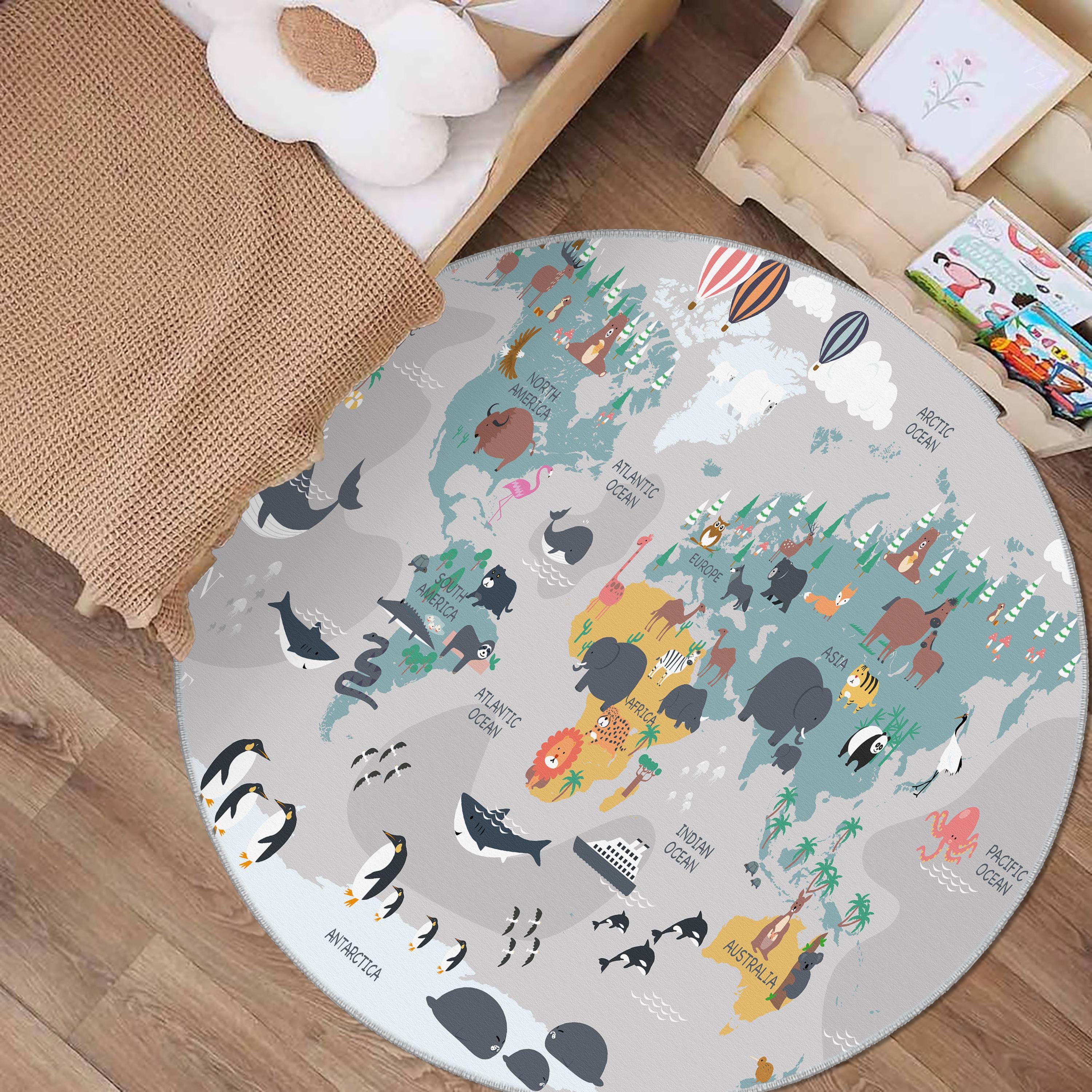 Highdi Tappeto Rotondo Morbido 120cm, Moderno Graffiti Grigio Cristallo, Antiscivolo, In Poliestere, Per Soggiorno, Camera Letto, Cucina