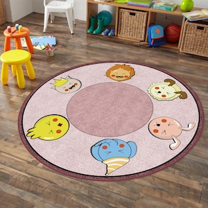 Animal World Map, Anti Slip Kids Mat ,Nursery Rug, Cute Animals Rug,Kids Birthday Gift,Baby Room Decor, Activity Rug, Crawling Mat, Baby Rug
