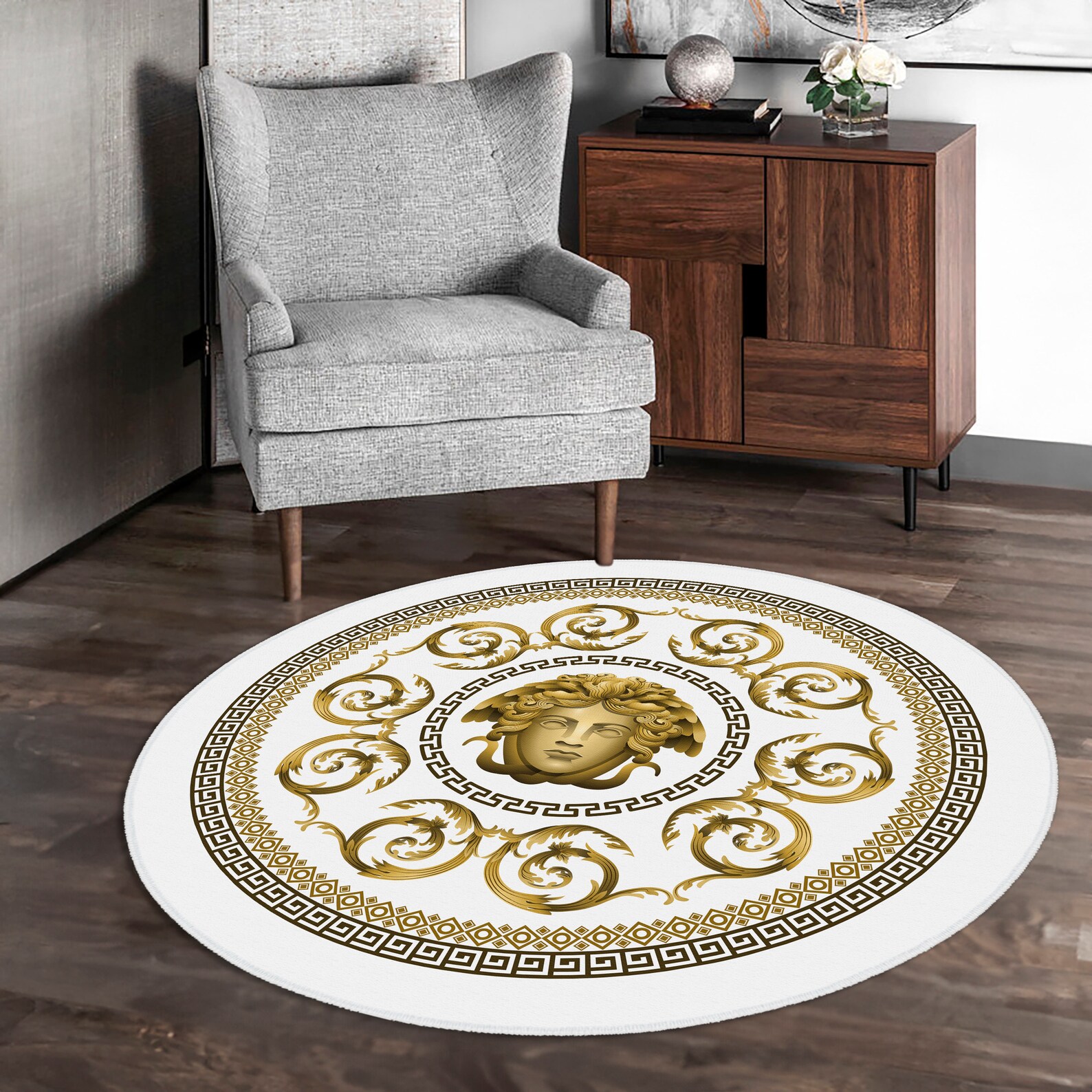 Greek Pattern Rug, Medusa Pattern Rug, Medusa Rugs, Living Room Rug ...