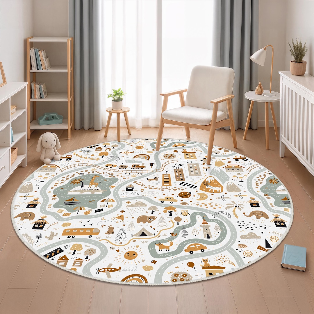 Metropolis Rug City Road Desing Kids Rug, Road Nursery Rug, Road Kids Rug, Nursery Rug ...