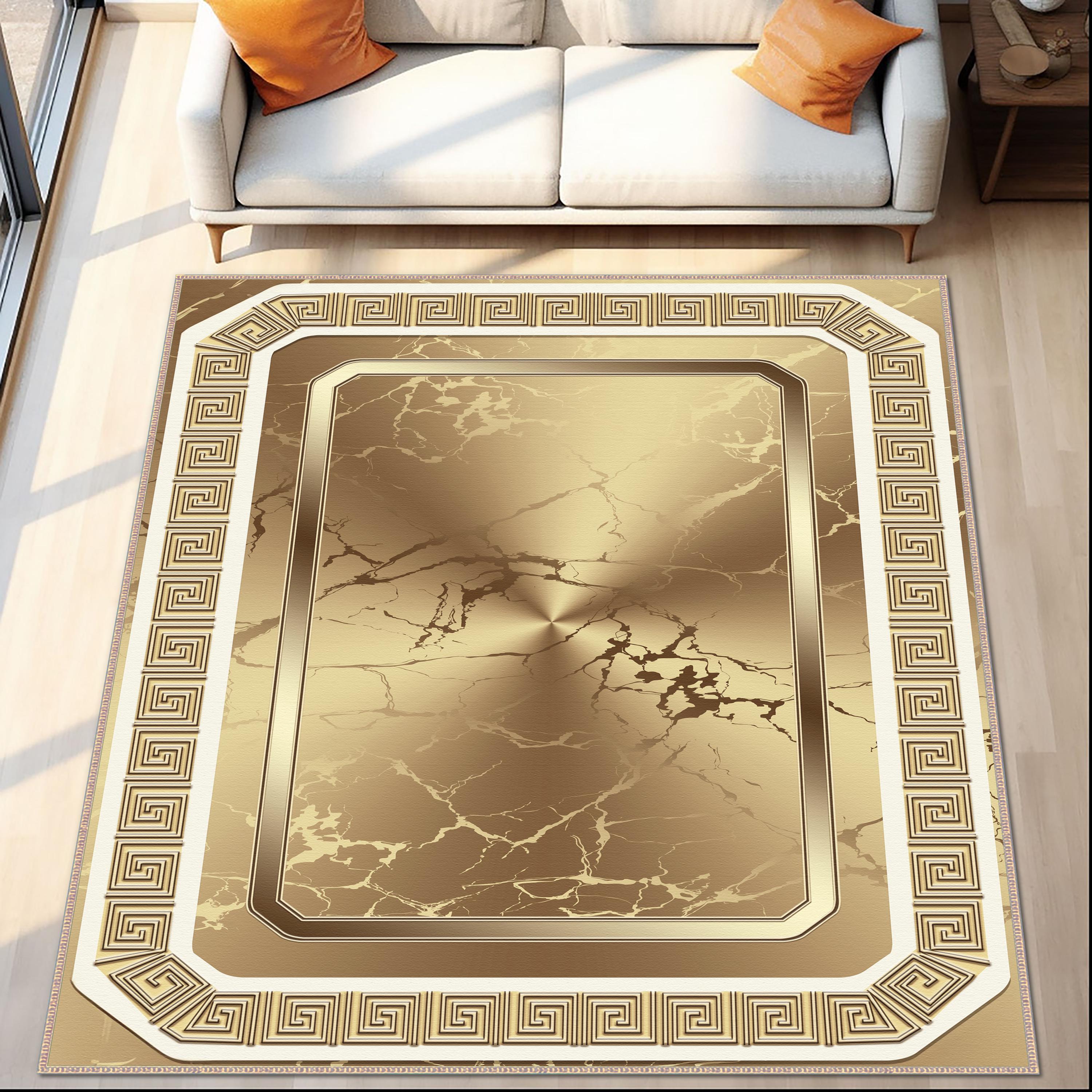 Gold Rug, Modern Gold Rug, Gold Area Rug, Gold Carpet, Marble Pattern ...