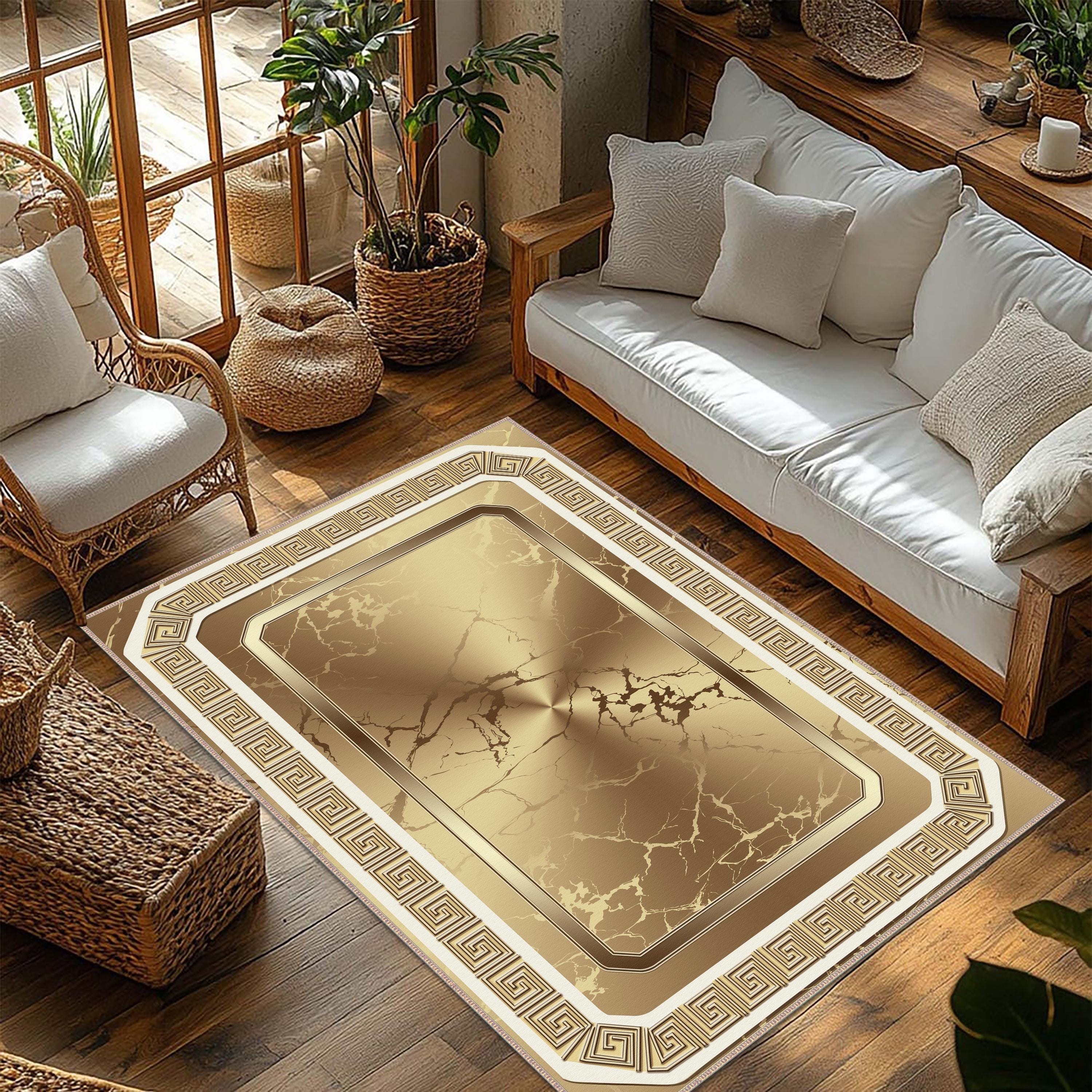 Gold Rug, Modern Gold Rug, Gold Area Rug, Gold Carpet, Marble Pattern ...