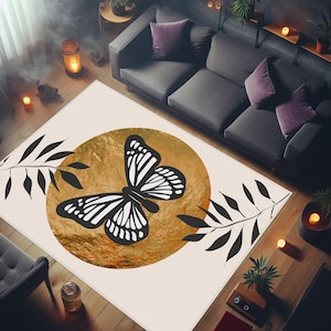 Butterfly Cottagecore Rug,Butterfly Rug, Butterfly Pattern Rug, Maximalist Art Rug,Modern Living Room Rug, Aesthetic Rug, Art Decor,Home Rug