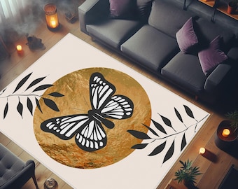 Butterfly Cottagecore Rug,Butterfly Rug, Butterfly Pattern Rug, Maximalist Art Rug,Modern Living Room Rug, Aesthetic Rug, Art Decor,Home Rug