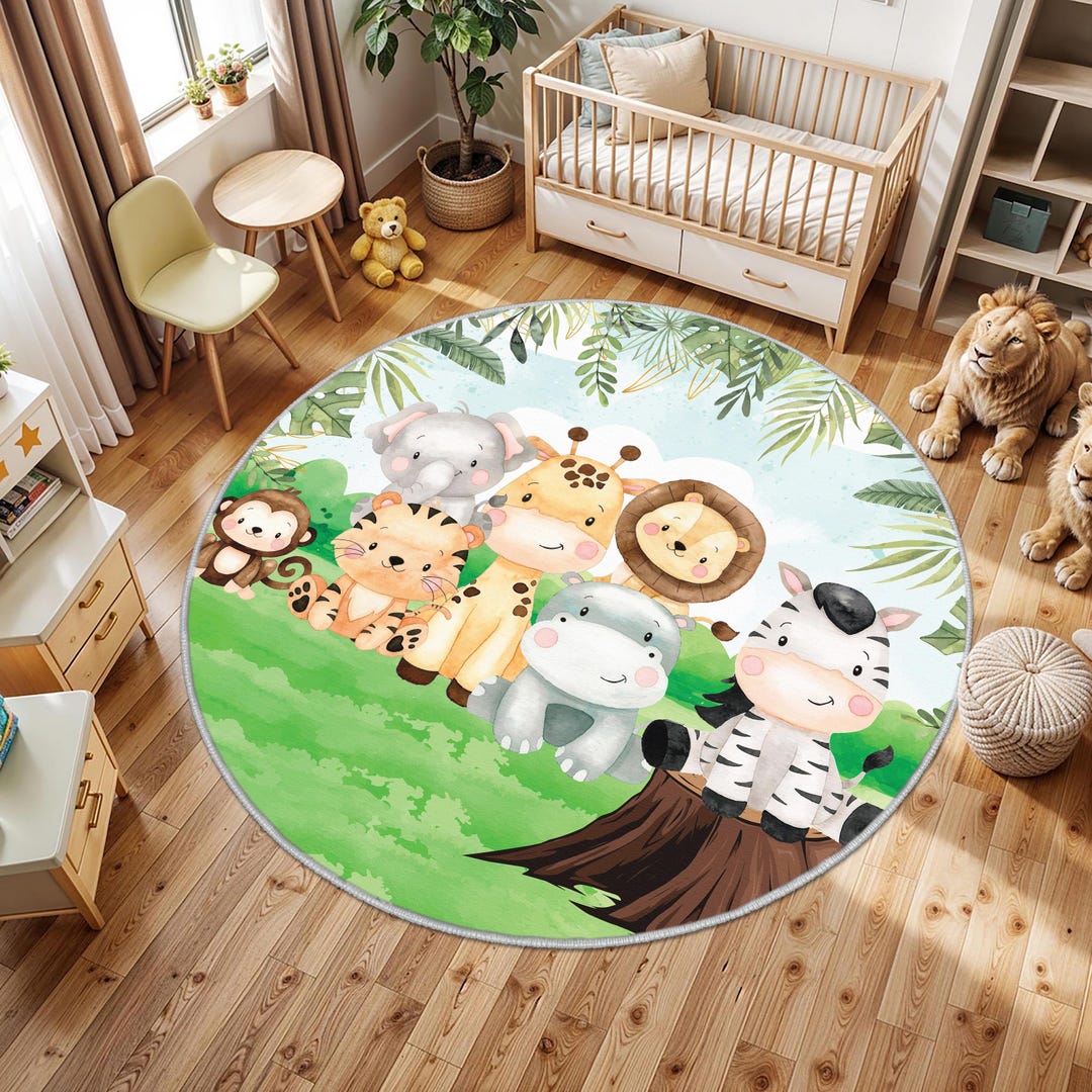 Safari Animal Rugs for Kids Room,kids Rug Safari Jungle,safari Rug for ...